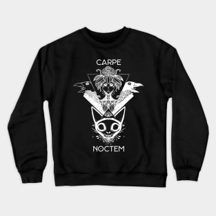 Carpe Noctem Witch & Crows Illustration, Seize The Night Crewneck Sweatshirt